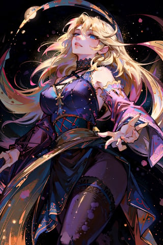 masterpiece, 1girl, blue eyes, very long hair, blonde hair, long blonde hair, french braid, bangs, medium breasts, hair ribbon, frilled choker, criss-cross halter, sleeveless dress, high-waist skirt, backless dress, waist bow, detached sleeves, frilled sleeves, wide sleeves, pantyhose, white legwear, mary janes, intricate image a beautiful glass woman, green foliage and pink and yellow fowery vines background, work of beauty and complexity, ultra detailed face and eyes, 8k UHD, alberto seveso style, fantasy style, glowing fractal glass elements, dynamic pose, amber glow,  flowercore, symetrical fullmoon, night, (masterpiece, best quality:1.5), Furry Girl