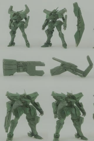 armored core, best quality, masterpiece, concept art, military, metallic, green highlights