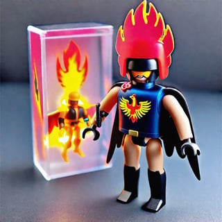 Cyclobil: Combining Phoenix-Force Cyclops with Playmobil, this action-figure beams ruby lasers:0.5 encased in fire-proof playmobil box:0.6 which cannot contain Phoenix fire:0.3, awe_toys,awe_toys