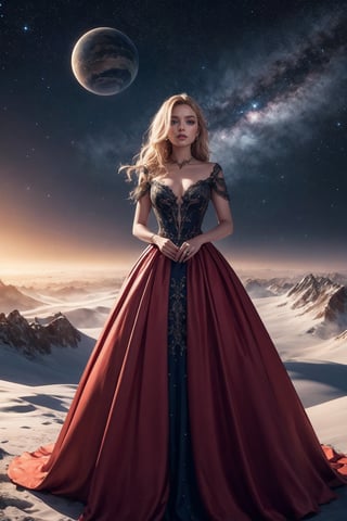 (masterpiece, high quality, best quality:1.3),
pupp1w11, long hair, blonde hair, perfect hair, nice body, ballgown,edgSciFi, wearing edgSciFi space suit, (in space)
extremely detailed, extremely intricate, fine texture, Extremely high-resolution details, detailed hair, sharp focus, (Epic scenery:1.05), (beautiful scenery:1.05), (detailed scenery:1.05), (intricate scenery:1.05), (wonderful scenery:1.05), vibrant colors,
, 
,red_(ballgown