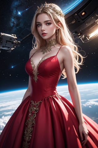 (masterpiece, high quality, best quality:1.3),
pupp1w11, long hair, blonde hair, perfect hair, nice body, ballgown,edgSciFi, wearing edgSciFi space suit, (in space)
extremely detailed, extremely intricate, fine texture, Extremely high-resolution details, detailed hair, sharp focus, (Epic scenery:1.05), (beautiful scenery:1.05), (detailed scenery:1.05), (intricate scenery:1.05), (wonderful scenery:1.05), vibrant colors,
, 
,red_(ballgown