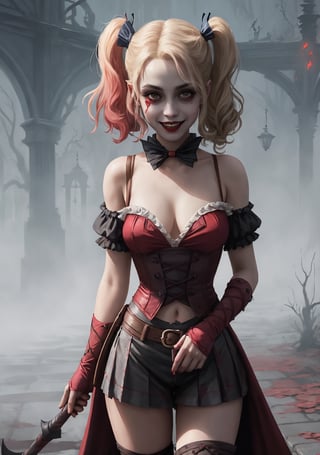 vampire harley quinn lora:breastinClass:0.2, style of bloodborne
