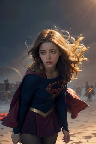 8k, best quality, real picture, intricate details, ultra-detailed, ultra highres, depth field,(photorealistic,realistic:1.2),masterpiece,photo of  european girl, supergirl, blue eyes, blonde hair, long hair, cape, skirt, pantyhose, superhero, solo, sun, blue sky,
best quality, realistic, photorealistic, (intricate details:1.2), (delicate detailed), (cinematic light), clear line, sharp focus, realistic face, detailed face,
unity 8k wallpaper, ultra high res, (photorealistic:1.4), looking at viewer 
