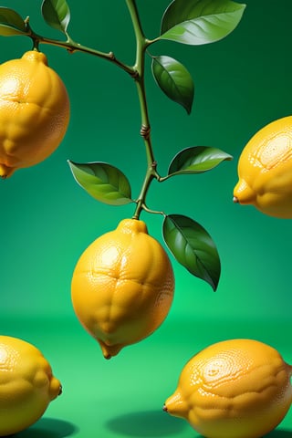 8K,Best quality, masterpiece, ultra-high res, (photorealistic:1.4), Masterpiece, Concept Art,  (full Croma green background), single Lemon