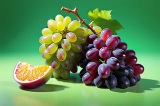 8K,Best quality, masterpiece, ultra-high res, (photorealistic:1.4), Masterpiece, Concept Art,  (full Croma green background), singleL Grape fruit