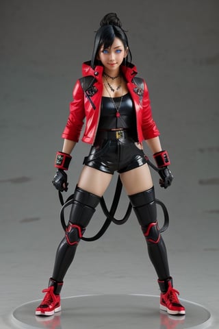 (best quality:1.15), (masterpiece:1.15), (detailed:1.15), ((Full Body photo)), A pop up parade figure, action figure, Hot Toys, Hasbro, Takara Tomy, and Kotobukiya! by Shunya Yamashita, Seki Yudai, PVC, 3d, 8k, high resolution, Unreal Engine, TSUBAME sculptor, anime figure, full body 1 / 6 nihei tsutomu, ( highly detailed figure ), full body close-up shot, anime figurine, official product photo, glowing red eyes, perfecteyes , ((a vampire woman wearing a black clingy outfit and a black long jacket with cross details, knee pads, elbow pads, stylized fighting gloves, black sneakers, necklace with a big silver cross)), colored, candypunk character design, candypunk, streets of rage character, street fighter, very stylized character design, Ultra sharp resolution, gorgeous, beautiful detailed eyes, expressive eyes, cute, fighter girl, concept art, intricate details, highly detailed, photorealistic, octane render, 8 k, unreal engine. ((glowing eyes)) makeup, (flowing black hair), ((full body photo)), hero pose, charming, very expressive, simple white background