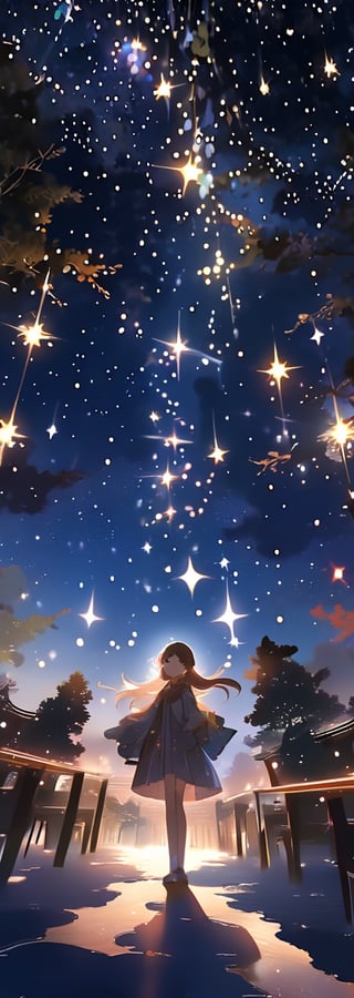 The entire galactic starry sky,Magnificent,Twinkling starlight,boundless,Fantastic sights。