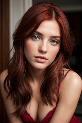 A beautiful woman with red hair