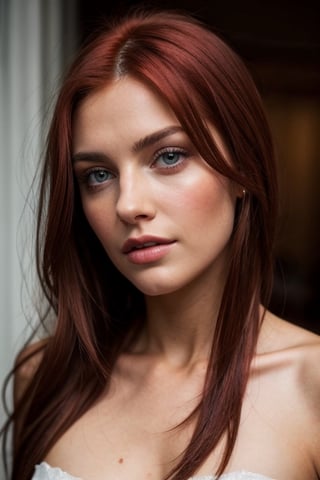 A beautiful woman with red hair