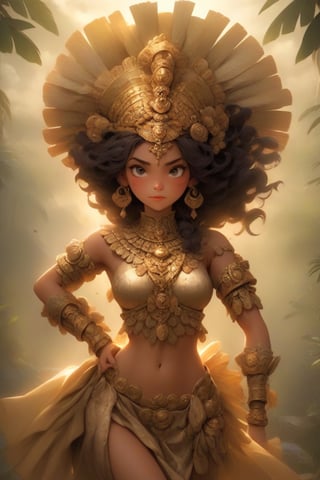 Create the depiction of the world's most beautiful woman, Her attire and accessories should be deeply influenced by Colombian mythology or regional Colombian attire, reflecting the elegance and stories of the nation, This character should amalgamate the most aesthetically pleasing and evolutionarily advanced human attributes, ensuring a physique that is the pinnacle of health, fitness, and genetic perfection, Every feature, from the curve of her lips to the arch of her brows, should be meticulously crafted to represent the zenith of human beauty without crossing into the bizarre, Her posture and stance should echo grace, poise, and strength, epitomizing the epitome of physical health and allure, Set against the serene landscapes of Colombian regions, accentuating her beauty with nature's own magnificence, The design should focus on clean, polished aesthetics that radiate with natural beauty. The culmination should be a character who, in her Colombian-inspired elegance, embodies the zenith of human beauty and evolutionary perfection.",xxmix_girl