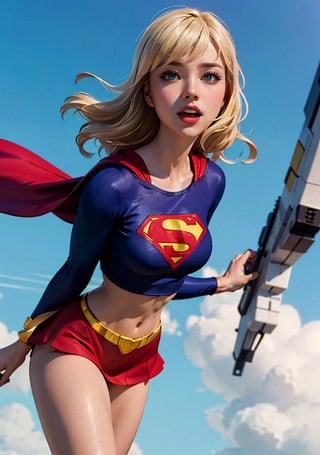 artgerm_lora, 1girl, supergirl_lora, masterpiece, detailed, flying, blue sky, lora:supergirl_v2b:0.6
,Supergirl