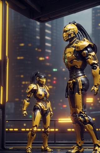 lora:Cyrax_v1:0.7,
Masterpiece, best quality, (highly detailed raw photo:1.2), 8k render in octane, volumetric lighting, volumetric shadows  
portrait of a yellow robot, (armor reflexions:1.2), attack posture, long hair, random posture
((cyberpunk city with people in the background))
