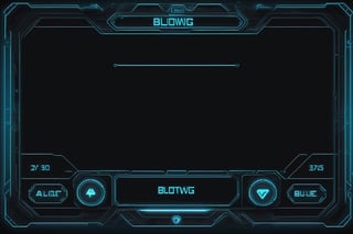 blowing blue line ui frame,black background,survival-game,ruins,button slots