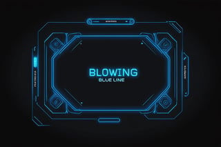 blowing blue line ui frame,black background,survival-game