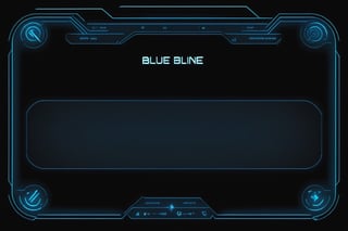 blowing blue line ui frame,black background,survival-game