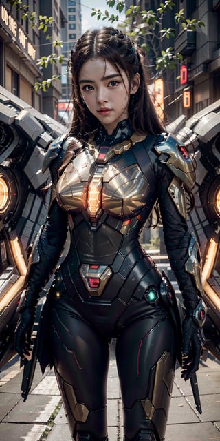 (High quality, hyper realistic, 8k, UHD) Generate a picture inspired by Metroid Prime in her glowing shiny ultimate armor made from transparent glass, very detailed armor, symmetrical, close up, very detailed reflection, light glare, masterpiece, vivid vibrant color, solar system in background, back light, ,Movie Still,neon photography style,insane details ,mecha_musume,hk_girl, 