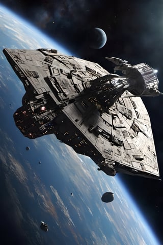 starwar ship in space,full_body