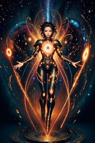 (masterpiece)), (best quality), (((16K, UHD))), official art, 
high detail, super detailed, ((spiritual cosmic form)), an amalgamation of a human form and cosmic energy, (made of cosmic energy), ((divine gesture)), (glowing eyes), facing viewer, flying in the vast universe, welding cosmic power, body is made of dark matter