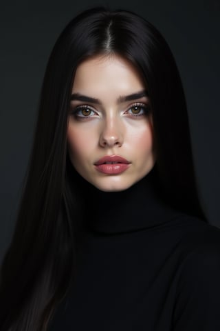 




pretty woman, graphics interesting creative effect, black dark color theme, white skin, , , , glossy pink lips, long straight hair, 