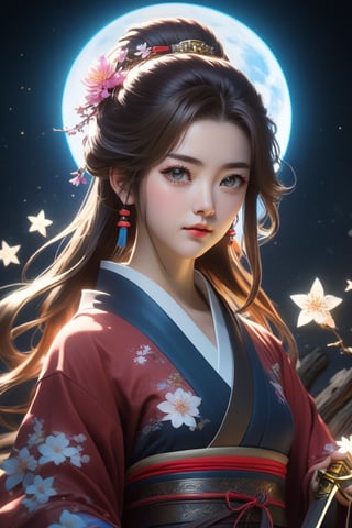 Infinite C0DEX_R :
masterpiece, best quality, 1girl, (colorful), (Shinly detailed beautiful eyes and detailed face), cinematic lighting, bust shot, extremely detailed CG 4K wallpaper, ((10-30 yo girl)),  long hair, , (((mid_chested))), UHD, masterpiece, 8k, ultrarealistic, kunoichi,, cute face, ((chinese_zodiac)), Katana
[full length portrait] [cosplay] [Happy expression on face], extreme realistic, 8k, ultra details, intricate details, beautifully color graded, Editorial Photography, Photography, taken with a 60mm lens, ISO 300, f/4, 1/200th --ar 2:3, retro art, 

absolute reality drawing, 

3d stylised anime, 

glosscore, 

shinecore, 

reflectcore, 

by excelarious, 

figurative art by {destroyed wood, 

bewitching beauty of half moon night sky, 

petal stars, 

dream lines, 

bounce key light, 

sponge, 

crystal circuit, 

chlorine, 

manganese, 

liquid soil, 

vibrant glass sky, 

polyethelene, 

}