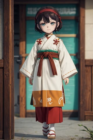 japanese Anime Style,full body,beautiful little girl,12 years old, wearing old traditional Ainu clothing,Russian and Japanese half girl, Shabby threadbare worn-out clothes,beautiful crystal blue eyes,Clothing that has deteriorated over time, The outfit consists of a robe-like garment called an 'attush' made from intricately woven fabric, adorned with intricate geometric patterns. She also wears a 'kaparamip' headband with decorative embroidery. The clothing is rich in earthy tones like browns, reds, and greens, reflecting a deep connection to nature,
