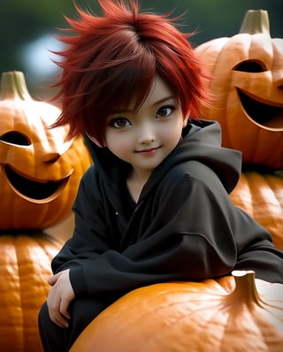 Happy gaara,女孩,旗袍,Dream, 10 year cute girl on a Red-brown gourd on his back with a black outfit and dark eye makeup hoodie, in the style of yuumei, realistic hyper - detailed rendering, yumihiko amano, zhang jingna, wiccan, trace monotone, rtx on ,細緻的背景,indian boy, various poses 