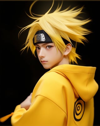 Naruto uzumaki,女孩,旗袍,Dream, cute boy on a yellow black hoodie, in the style of yuumei, realistic hyper - detailed rendering, yumihiko amano, zhang jingna, wiccan, trace monotone, rtx on ,細緻的背景,indian boy, various poses 