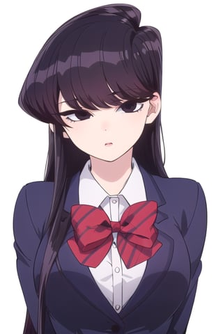 Shoko Komi, (Black hair, long loose hair, black hair, bangs:1.2), (Black eyes, shiny black eyes:1.3), extremely detailed face, perfect lighting, extremely detailed CG, (perfect hands, perfect anatomy), busty, 




