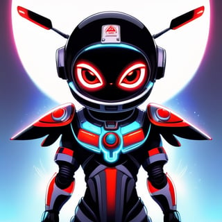 centered, ((solo)), digital art, full body, | cute of robot wearing falcon helmet, chibi, red and blue sky futuristic, neon lights, | (white background:1.2), simple background, | (symetrical), glowing eyes, ((text " TA" on body, number " 10 " on chest,)), ,oni style,biopunk style,Monster,Asian folklore ,mascot logo,aw0k straightstyle