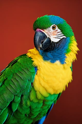 macro shot, cinematic photo of parrot, colorful, dark shot, film grain, extremely detailed