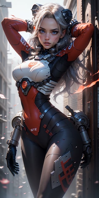 (((Young Woman))), ((Best Quality)), ((masutepiece)), (Detailed: 1.4), (Absurd), 35-year-old adult woman with Simon Bisley-style micro thong, Genesis evangelion neon style clothing, 2-piece clothing, Long silver hair, arm tatoo, cybernetic hands, pastel, Centered, scale to fit the dimensions, nffsw (High dynamic range),Ray tracing,NVIDIA RTX,Hyper-Resolution,Unreal 5,Subsurface Dispersion, PBR Texture, Post-processing, Anisotropy Filtering, depth of fields, Maximum clarity and sharpness, Multilayer textures, Albedo and specular maps, Surface Shading, accurate simulation of light and material interactions, Perfect proportions, Octane Render, Two-tone lighting, Wide aperture, Low ISO, White Balance, thirds rule, 8K Raw, Crysisnanosuit,loraeyes,nijistyle,pantyhose,Blue eyes,flaming eye,eye trail