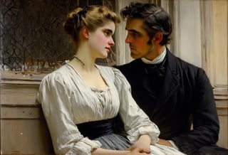 Art by Enrique Simonet. A couple staring intensely at each other.