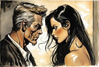 Art by Doug Sneyd. A couple staring intensely at each other.