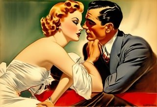 Art by Alberto Vargas. A couple staring intensely at each other.