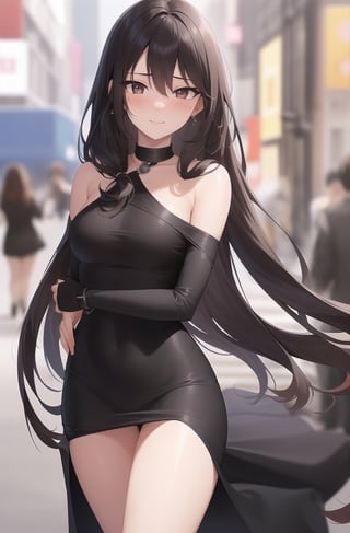 New York City,street,
20 yo, 1 girl, beautiful korean girl,walking,happy smile,
wearing sexy tight dress,black simple dress(strap),shoulder bag,solo, {beautiful and detailed eyes}, dark eyes, calm expression, delicate facial features, ((model pose)), Glamor body type, (dark hair:1.2),hair_past_waist,curly hair,very long hair,simple tiny earrings, flim grain, realhands, masterpiece, Best Quality, 16k, photorealistic, ultra-detailed, finely detailed, high resolution, perfect dynamic composition, beautiful detailed eyes, eye smile, ((nervous and embarrassed)), sharp-focus, full_body, cowboy_shot,