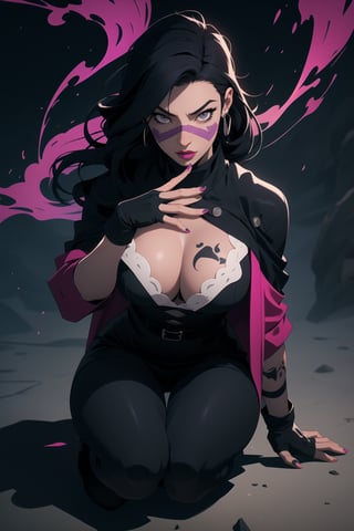 
pretty, long_hair, detailed_eyes, detailed_face, hands_out_of_frame, sultry, curvy, face_paint,nose_band,womanly_features, smoke,, purple_highlights, normal_hand, cute_expression, solo,neon_colors,black_hair, black_theme, armor, pov, selfie, gloves, opera_gloves, fingerless_gloves, jacket, cape, gray_smoke, kneeling, sitting, sexy_pose, squatting,camel_toe,cowl,over_the_shoulder,nail_polish,perfect_hands,black_theme,light_skinned, dress, skirt, shorts,pink_lips,full_figured,ribbons, collars,almond_eyes, dark_hair, wide_hips, straps, brown_feathers, full_lips grunge, black_and_gray, charcoal_hair, dynamic_pose, pinup_pose, lace, leather, mask, face_mask, cargo_pants, pinup_pose,no_teeth,thick_eyelashes,fashionable,thighs,dark_colors,symmetrical_eyes,voluptuous,Deku_Link_Zelda,Chiaki_Garo_aiwaifu,RedHoodWaifu,EpicLogo,PinchingPOV,open chest sweater,1 girl,rave clothes,bodypaint,Tex Mex Burrito Style,High detailed ,Color magic,Saturated colorsHigh detailed ,Tex Mex Burrito Style,Saturated colors,destiny /(takt op./),midjourney,pov