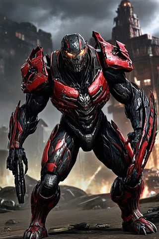 Halo Reach Spartan infected with Marvel universe symbiotes such as Venom and Carnage