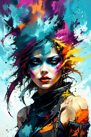 nswf girl, expressionist Darkfall Sandman, speed paint, digital ninja, glitch style, detailed, dynamic, raw, emotional, dynamic, distortion for emotional effect, vibrant, use of unusual colors, detailed