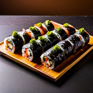 sushi roll on top of the table