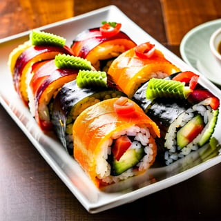 sushi roll on top of the table