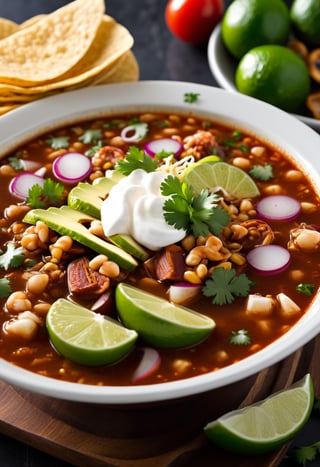 Highly detailed, pozole, 35mm macro photograph, professional, 4k, highly detailed,photo r3al,detailmaster2