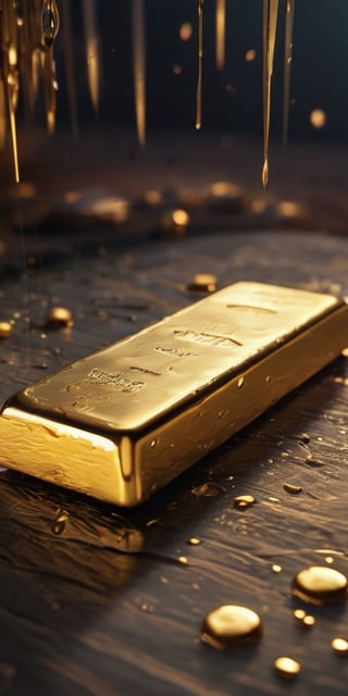 A high-quality macro image of a gleaming gold bar, each droplet catching the light in a mesmerizing display. The motion blur adds a sense of dynamic movement to this ultra-realistic 8K rendering. The gold bar is adorned with intricate textures, giving it an iridescent and luminescent sheen that defies belief.

Instead of a Broken Glass effect, envision the gold bar with a pristine and flawless surface, untouched by imperfections. Its breathtaking beauty and pure perfection are reminiscent of a divine presence, making it unforgettable and deeply impressive. Volumetric light surrounds the gold bar, casting ethereal auras and radiant rays that reflect vivid colors, creating an otherworldly atmosphere. These colors twinkle like fireflies and are accompanied by glittering starbursts with trailing sparks, adding a sense of fantasy and wonder.

There is no complex background; the focus is solely on the gold bar's captivating presence. The lighting is dynamic, emphasizing its intricate details and highlighting the contours with a cinematic flair. This rendering is highly detailed, showcasing the gold bar's cute and adorable filigree design.

In the style of artists like WLOP and Greg Rutkowski, this image combines extravagant imagination with an exaggerated sense of wonder. Imagine the gold bar resting in an ancient, enchanted palm forest, surrounded by fireflies casting a neon ambiance. The surroundings are abstract, with hints of black oil and detailed acrylic strokes, adding grunge and intricate complexity to the scene. Rendered in Unreal Engine, this photorealistic art captures the essence of a magical realm, a masterpiece of digital artistry.

The gold bar is portrayed as a tiny, caricatured creature, akin to cool graffiti style, with a fisheye perspective and a vanishing point vignetting effect. Caustics playfully dance around its surface, adding to the overall enchantment. The result is a 32K ultra HD rendering that is both surreal and realistic, with vivid colors and incredible detail.

In the vein of artists like Ralph Horsley, this image is a high-detail, saturated, and light-contrasted masterpiece. The gold bar's surface, though small, is intricate and factured, capturing the viewer's attention with its cinematic quality. This UHD drawing, reminiscent of pen and ink, is perfectly composed, with beautiful, detailed, and insanely intricate octane render elements that are currently trending on ArtStation.

This artwork is a combination of photorealistic concept art and soft, natural, volumetric cinematic lighting, reminiscent of Jean-Baptiste Monge's style. The gold bar is showcased in a splash close-up, with rim lighting that adds to its magic and surreal beauty. The digital artistry draws inspiration from the likes of WLOP, Artgerm, and James Jean, delivering sharpness, gloss, and ultra HD detail in vivid colors.

This UHD drawing is a true masterpiece that combines photorealistic elements with the fantastical, making it a breathtaking work of art that captures the imagination.