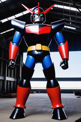 Mazinger z saliendo del hangar subterráneo