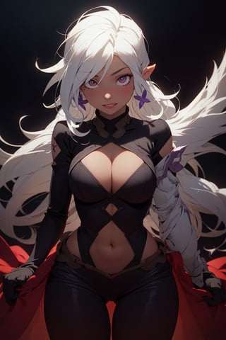 
pretty, long_hair, detailed_eyes, detailed_face, hands_out_of_frame,red_eyes, red_irises, harpy, wings, sultry, curvy, womanly_features, angel_wings, purple_highlights, normal_hand, cute_expression, solo,neon_colors,black_lingerie, white_hair, white_bangs, purple_theme, armor, pov, selfie, gloves, opera_gloves, fingerless_gloves, camel_toe,cowl,over_the_shoulder,nail_polish,perfect_hands,black_theme,light_skinned, pink_lips,full_figured,ribbons, collars,almond_eyes, dark_hair, long_white_hair, wide_hips, brown_feathers, full_lips veil, black_and_purple, harpy_lady, ivory_hair, dynamic_pose, pinup_pose, lace, leather, pinup_pose,no_teeth,thick_eyelashes,fashionable,thighs,dark_colors,symmetrical_eyes,voluptuous,Deku_Link_Zelda,Chiaki_Garo_aiwaifu,RedHoodWaifu,EpicLogo,PinchingPOV,open chest sweater,1 girl,rave clothes,bodypaint,Tex Mex Burrito Style,High detailed ,Color magic,Saturated colorsHigh detailed ,Tex Mex Burrito Style,Saturated colors,destiny /(takt op./),midjourney