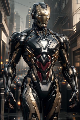 young ironman android (((black))), androgynous, slightly surprised expression, emerald eyes, his body being assembled in a laboratory with white walls or domed shapes, the parts of his mechanical body black. rise through mechanical arms from a puddle of liquid beneath his body, epic style,Android,android,Cyborg,robot,Science Fiction,Futuristic,FuturEvoLabCyberpunk,ironman, shiny black armor, intricate details, full HD, Iron Man Mark XLV - L suit specifications: Power: Integration of nanotechnology for adaptive capabilities. Materials: Nanotechnology and specialized alloys. Colors: Black with silver details. Special Features: Self-healing functions, enhanced strength and energy manipulation, (((black armor)))