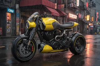 city,cyberpunk,(cityscape:1.1),(neons:1.2),ray tracing,street,sunset view,high reflection,YANGWANG U9,,masterpiece,sunset light,hdr,kawasaki H2 motorcycle engine,(rain:1.1 ), rainy days, engine, mechanics, stylized, pistons, buggies, engine, wheel with city tire