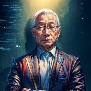 A man 75 year old, Vietnamese, data scientist ,Wonder of Art and Beauty,Worldwide trending artwork