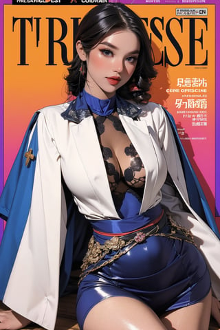 lustfully, dangerous, ((high arc priestess, )) thigh up body, 1girl, looking at viewer, intricate clothes, shiny, professional lighting, different hairstyle, coloful outfit, colorful background, intricate background, fantasy, ancient, magazine cover, chimai