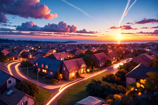 Landscape of a Dilapidated Cape and Magellanic Clouds, at Sunset, Ultrarealistic, Joyful, Nostalgic lighting, Kodachrome, illustration, perfect details, light particles, chromatic aberration, masterpiece, best quality, absurdres, highest quality, amazing details