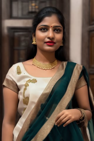 Full portrait of beautiful Indian woman in white colour kurti, tricolour dupatta , glamorous bold makeup, vibrant red detailed lips, beautiful eyes, elegant pose, ultra realistic, 8k, realistic, cinematic lighting, looking at camera ,hyper detail ,happy looks,Praval,photorealistic, housewife, bright white skin,salwar